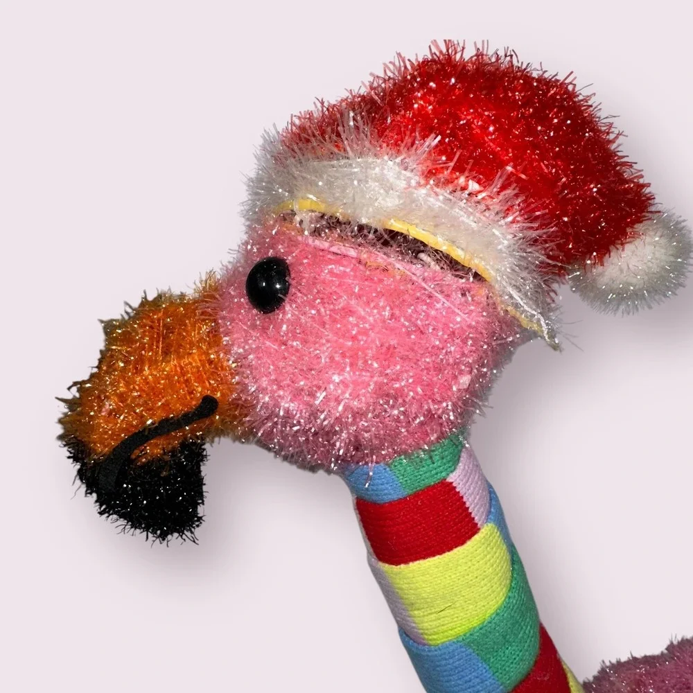 HTF Wondershop Tinsel Christmas Flamingo Light-Up Yard Stake‎ Decoration - Read